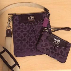 Coach shoulder bag and matching wristlet